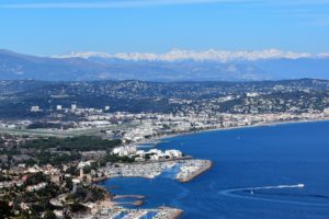 Baie de Cannes et Mercantour depuis l"Estérel